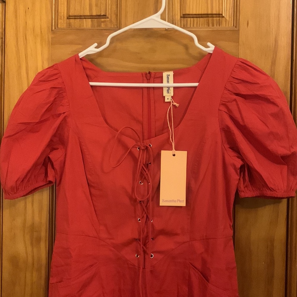 Samantha pleet Rosalind jumpsuit red corset 6 nwt - Picture 6 of 9